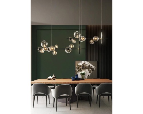 Подвесная люстра Art Deco Bubble KG1233P-7 black/clear DeLight Collection