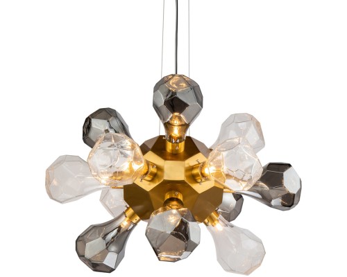 Подвесная люстра KR1197 KR1197P-12 brass, smoky/clear DeLight Collection
