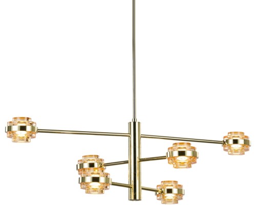 Подвесная люстра Indiana MX22030002-6A gold/champagne DeLight Collection
