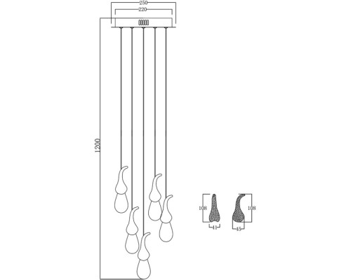 Подвесной светильник Seed OMG07287-5 gold DeLight Collection