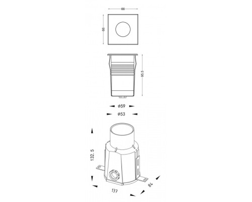 Встраиваемый светильник уличный Square COB 730468 Deko-Light