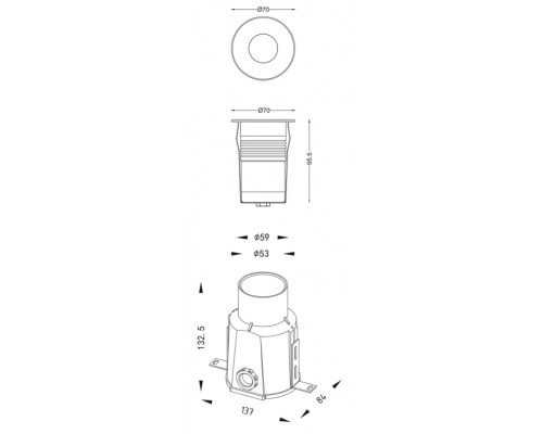 Встраиваемый светильник уличный Square COB 730469 Deko-Light