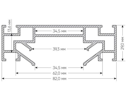 Профиль встраиваемый TR3030 TR3030-AL Denkirs