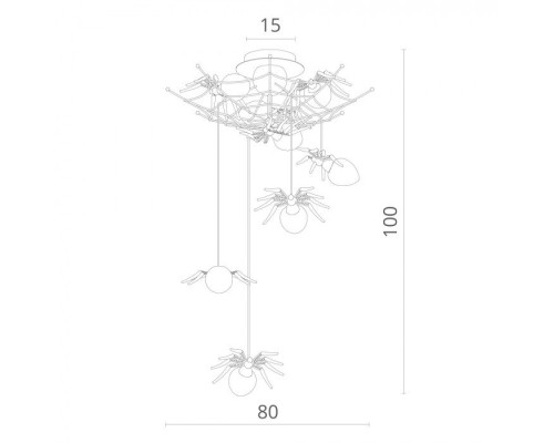 Потолочная люстра Ragno 1308/02 PL-8 Divinare