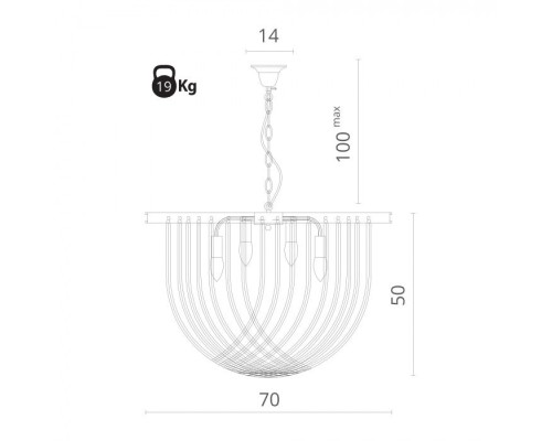 Подвесной светильник Cascata 3003/01 SP-8 Divinare