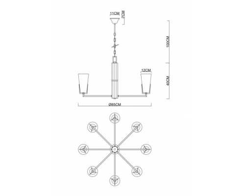 Подвесная люстра Subra 4503/17 LM-8 Divinare
