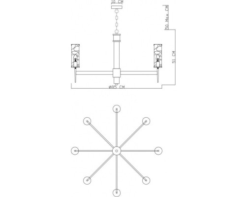 Подвесная люстра Sham 4505/17 LM-8 Divinare