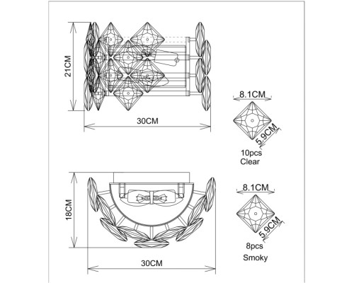 Настенный светильник Rosalinda 7204/17 AP-2 Divinare