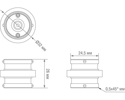 Коннектор прямой Round Line Connector 180 DLR B2 Donolux