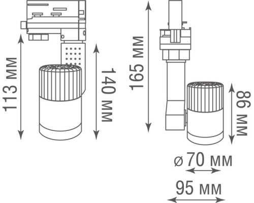 Трековый светильник Pro-track DL18761/01 Track W 12W 45 Donolux