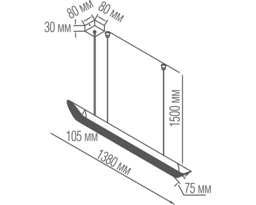 Подвесной светильник Mesh DL20081S138WW36 Black Donolux