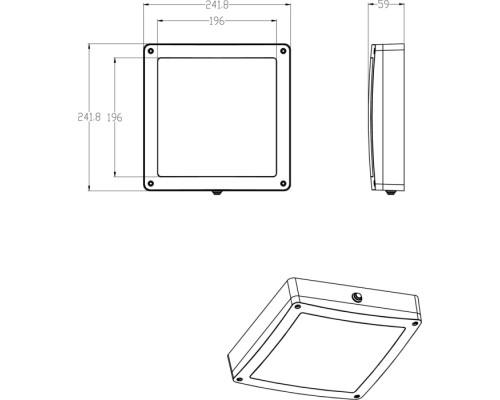 Потолочный светильник уличный Barcelona DL20451WNC12B SQ Donolux