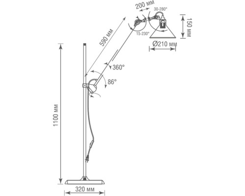 Торшер MARY JANE DL20653T1ABlack Donolux