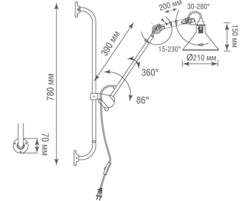 Бра MARY JANE DL20653W1BBlack Donolux