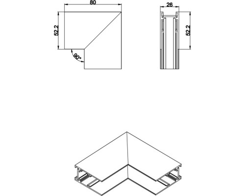 Соединитель угловой SPACE-Track system Inner corner CB Donolux