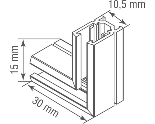 Соединитель L-образный Slim Line Mini L corner DLSM CB Donolux