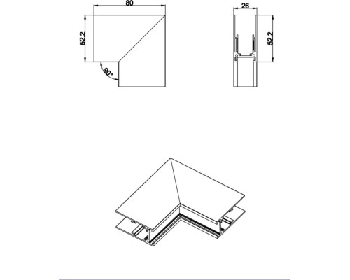Соединитель угловой SPACE-Track system Outter corner CB Donolux