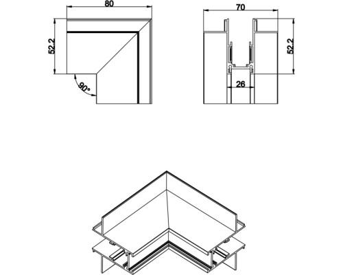 Соединитель угловой SPACE-Track system Outter corner InB Donolux