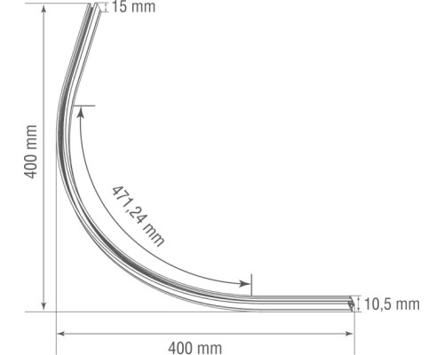 Круглый угол-соединитель Slim Line Mini R corner 600 CB Donolux