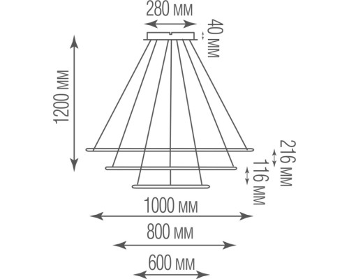 Подвесной светильник Nimbo S111024/3R 144W White In Donolux