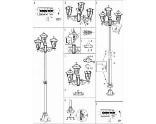 Наземный фонарь Laterna 5 22996 Eglo