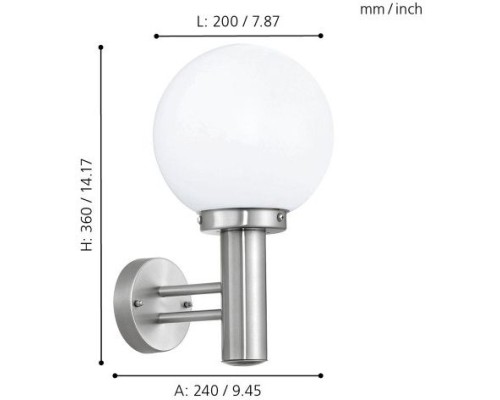 Настенный фонарь уличный Nisia 30205 Eglo