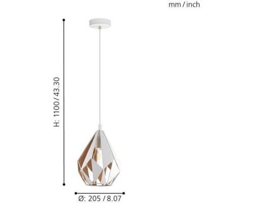 Подвесной светильник Carlton 1 43001 Eglo