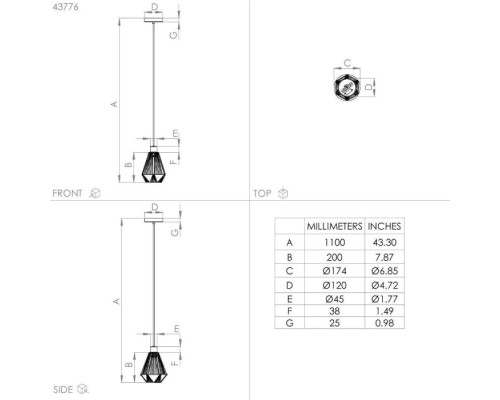 Подвесной светильник Adwickle 43776 Eglo