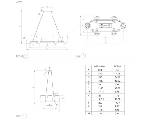 Подвесная люстра Edale 43782 Eglo