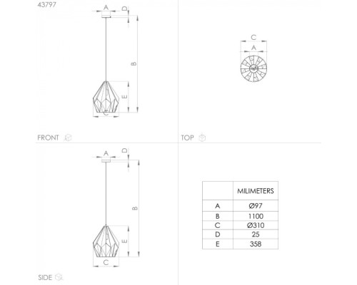 Подвесной светильник Carlton 43814 Eglo