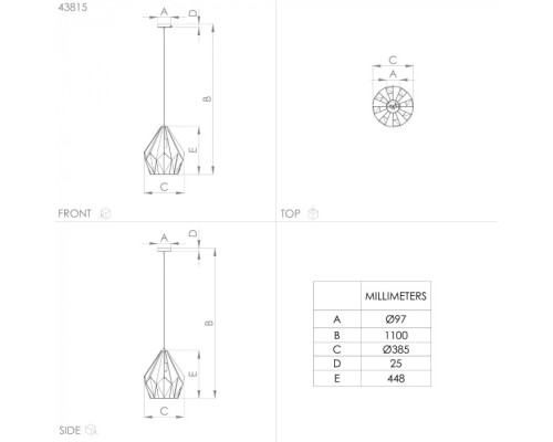 Подвесной светильник Carlton 43815 Eglo