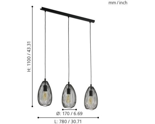 Подвесной светильник Clevedon 49142 Eglo