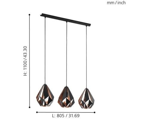 Подвесной светильник Carlton 1 49991 Eglo