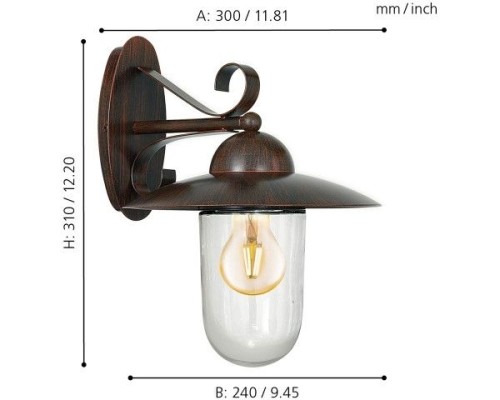 Настенный фонарь уличный Milton 83589 Eglo