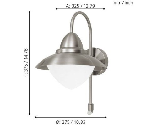 Настенный фонарь уличный Sidney 87105 Eglo