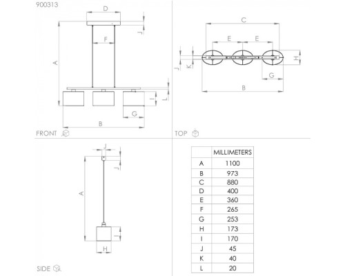 Подвесной светильник Castralvo 900313 Eglo