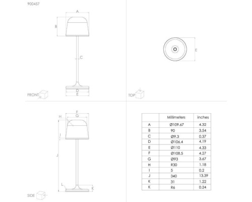 Уличная настольная лампа Mannera 900457 Eglo