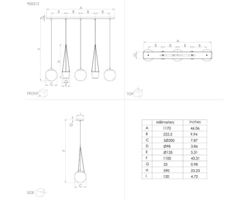 Подвесной светильник Rondo 3 900512 Eglo