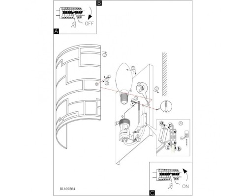 Настенный светильник Bayman 92564 Eglo