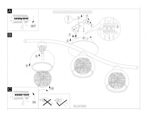 Потолочная люстра Oviedo 1 93068 Eglo