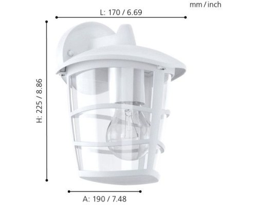 Настенный фонарь уличный Aloria 93095 Eglo