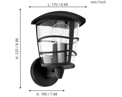Настенный фонарь уличный Aloria 93097 Eglo