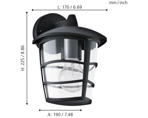 Настенный фонарь уличный Aloria 93098 Eglo