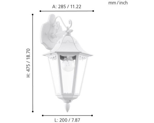 Настенный фонарь уличный Navedo 93445 Eglo