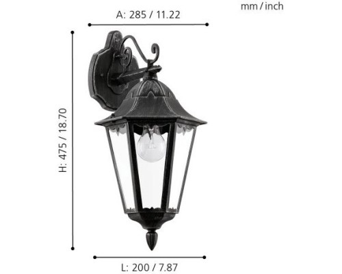 Настенный фонарь уличный Navedo 93456 Eglo