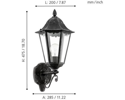 Настенный фонарь уличный Navedo 93457 Eglo