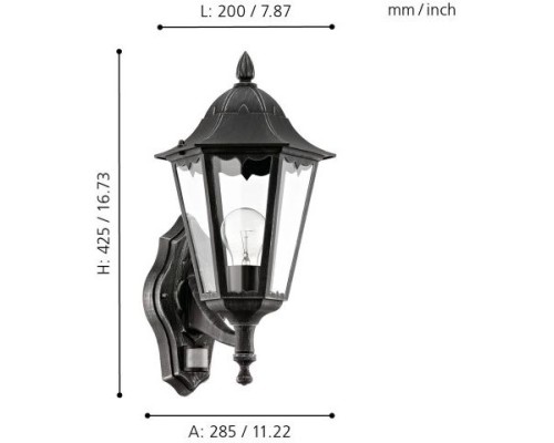 Настенный фонарь уличный Navedo 93458 Eglo