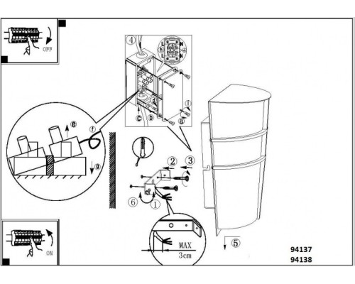 Настенный светильник Breganzo 94137 Eglo