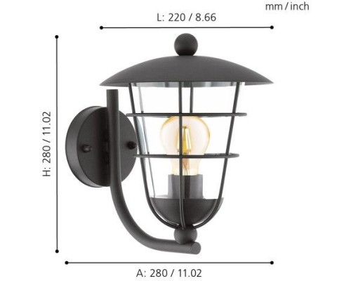 Настенный фонарь уличный Pulfero 94834 Eglo