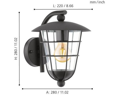 Настенный фонарь уличный Pulfero 94841 Eglo